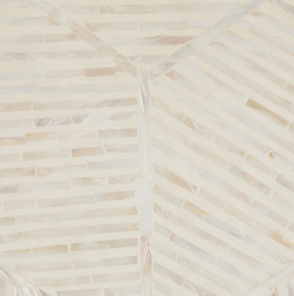 Safavieh Kiely Square Stool XII23 Champagne Faux Mother Of Pearl Wood STL1800A