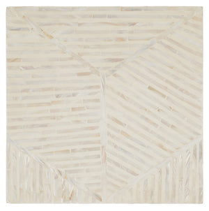 Safavieh Kiely Square Stool XII23 Champagne Faux Mother Of Pearl Wood STL1800A