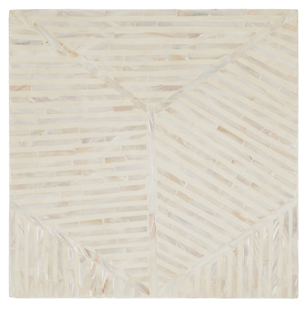 Safavieh Kiely Square Stool XII23 Champagne Faux Mother Of Pearl Wood STL1800A