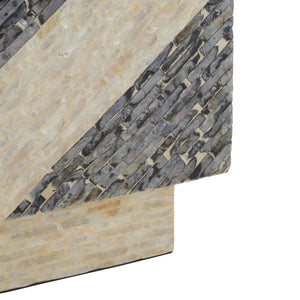 Safavieh Blythe Square Stool XII23 White / Dark Grey Wood STL1801A