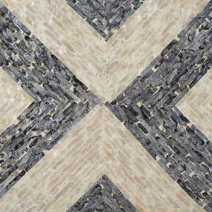 Safavieh Blythe Square Stool XII23 White / Dark Grey Wood STL1801A