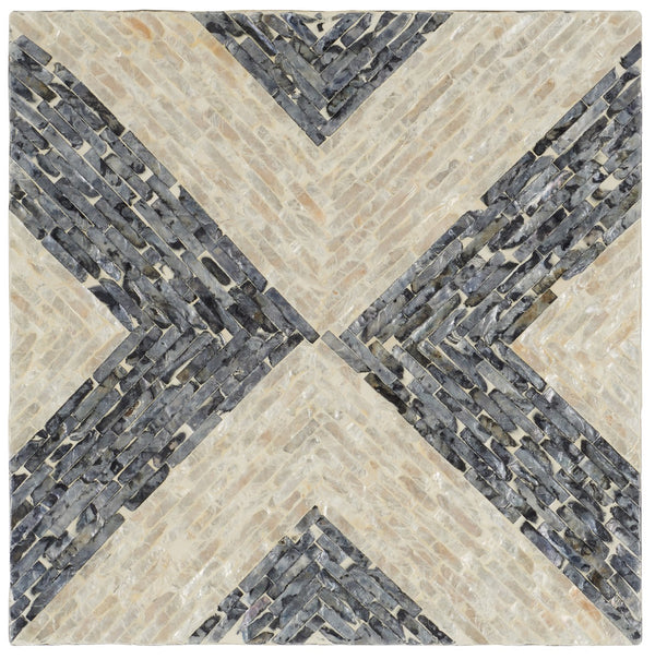 Safavieh Blythe Square Stool XII23 White / Dark Grey Wood STL1801A