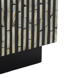 Safavieh Hamza Square Stool XII23 Multi Black Faux Mother Of Pearl Wood STL1802A