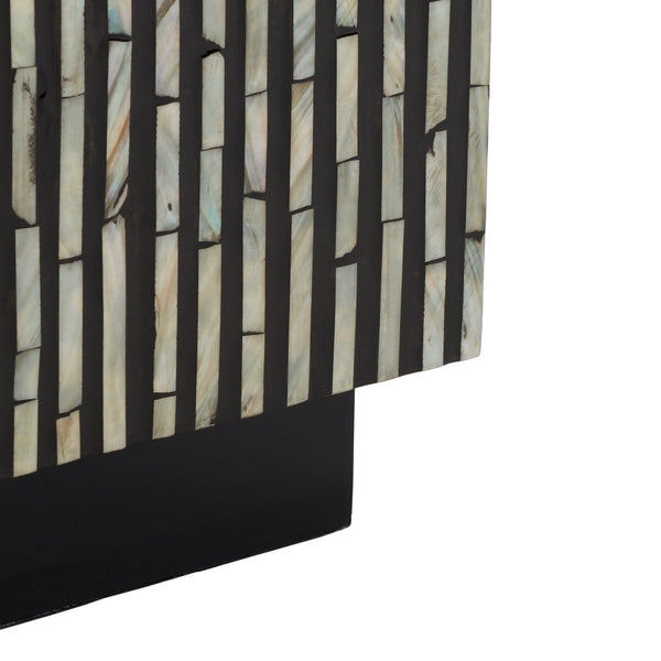 Safavieh Hamza Square Stool XII23 Multi Black Faux Mother Of Pearl Wood STL1802A