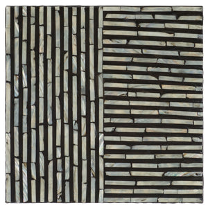 Safavieh Hamza Square Stool XII23 Multi Black Faux Mother Of Pearl Wood STL1802A