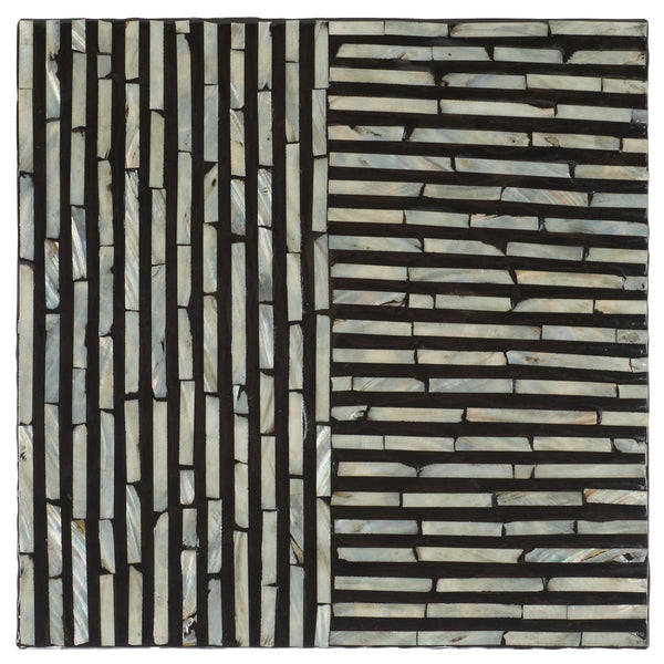 Safavieh Hamza Square Stool XII23 Multi Black Faux Mother Of Pearl Wood STL1802A