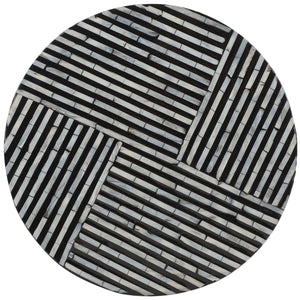 Safavieh Harlon Round Stool XII23 Multi Black Faux Mother Of Pearl Wood STL1803A