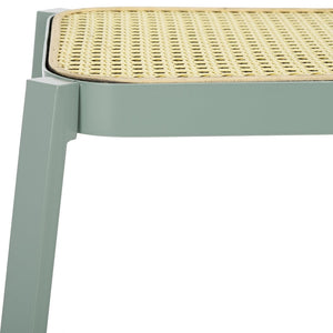 Safavieh Palmyra Cane Stool - Coastal-Inspired Design With Aqua Smoke Base For Kitchen & Living Spaces STL2500A