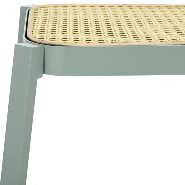 Safavieh Palmyra Cane Stool - Coastal-Inspired Design With Aqua Smoke Base For Kitchen & Living Spaces STL2500A