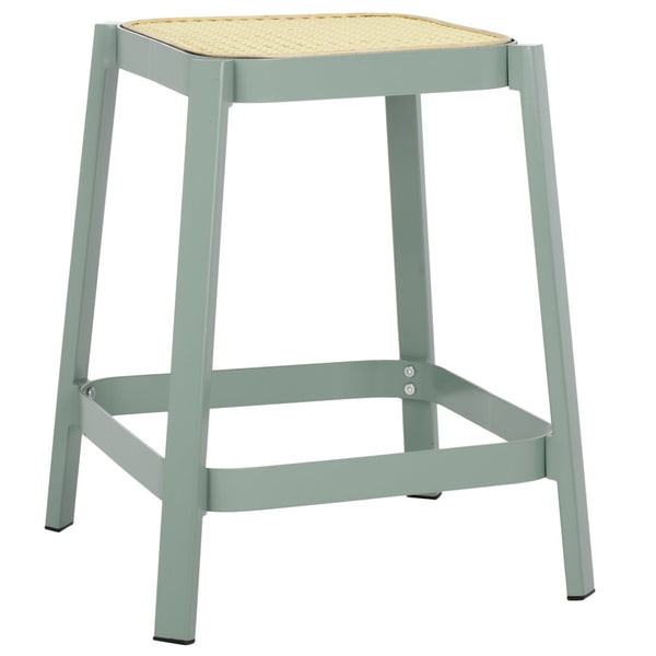 Safavieh Palmyra Cane Stool - Coastal-Inspired Design With Aqua Smoke Base For Kitchen & Living Spaces STL2500A