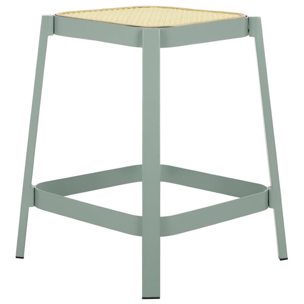 Safavieh Palmyra Cane Stool - Coastal-Inspired Design With Aqua Smoke Base For Kitchen & Living Spaces STL2500A