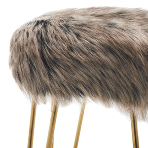 Safavieh Caspian Foot Stool Grey Metal