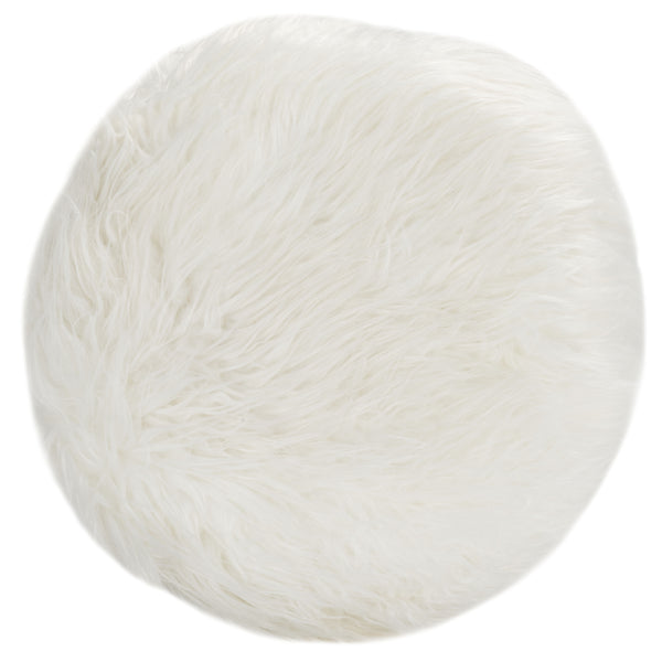 Safavieh Caspian Foot Stool White / Silver Metal