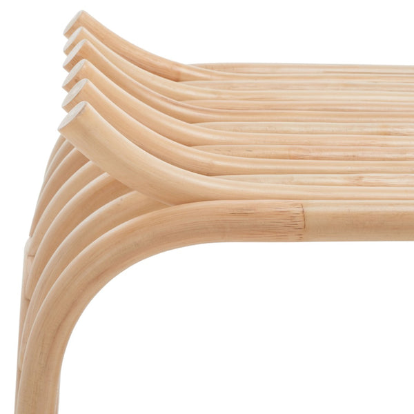 Safavieh Strix Curved Rattan Stool - Versatile Tropical Accent For Seating, Side Table, Or Home Decor STL6501A