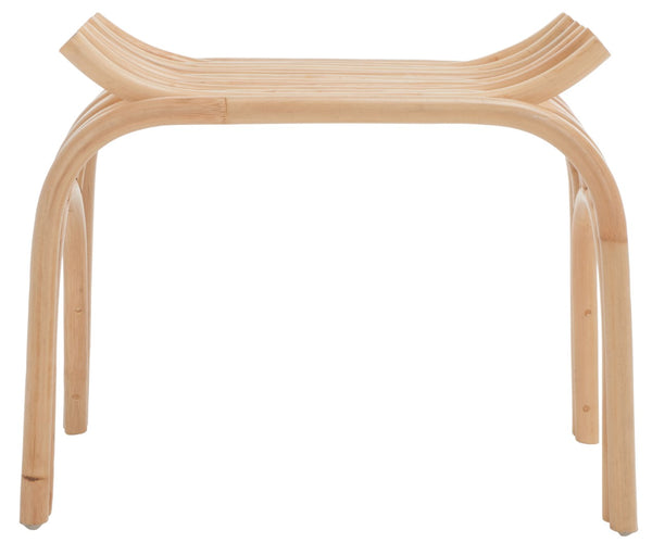 Safavieh Strix Curved Rattan Stool - Versatile Tropical Accent For Seating, Side Table, Or Home Decor STL6501A