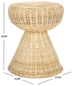Safavieh Tritan Handcrafted Rattan Accent Table/Stool - Versatile, Lightweight, Natural Finish For Any Space STL6502A
