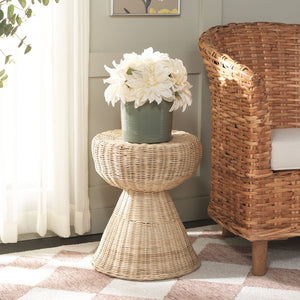 Safavieh Tritan Handcrafted Rattan Accent Table/Stool - Versatile, Lightweight, Natural Finish For Any Space STL6502A