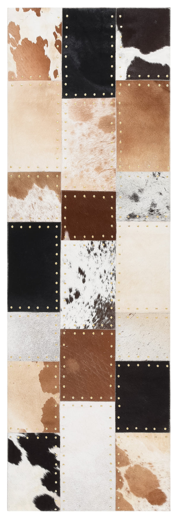 Safavieh Studio Hand-woven Luxe Leather Area Rug - Durable Natural Hide For Stylish Home Décor Elegance Brown ,Ivory Leather Pile Stl823t-27