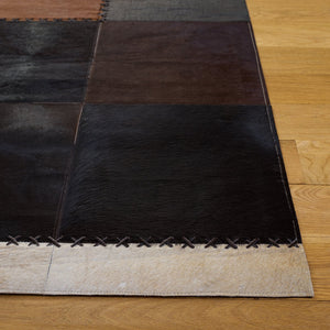 Safavieh Studio Hand-Woven Leather Rug 824T – Rustic Geometric Brown Beige For Living Rooms & Entryways 5'-0" x 8'-0" STL824T-5