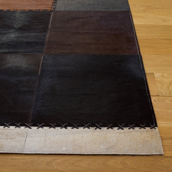 Safavieh Studio Hand-Woven Leather Rug 824T – Rustic Geometric Brown Beige For Living Rooms & Entryways 5'-0" x 8'-0" STL824T-5