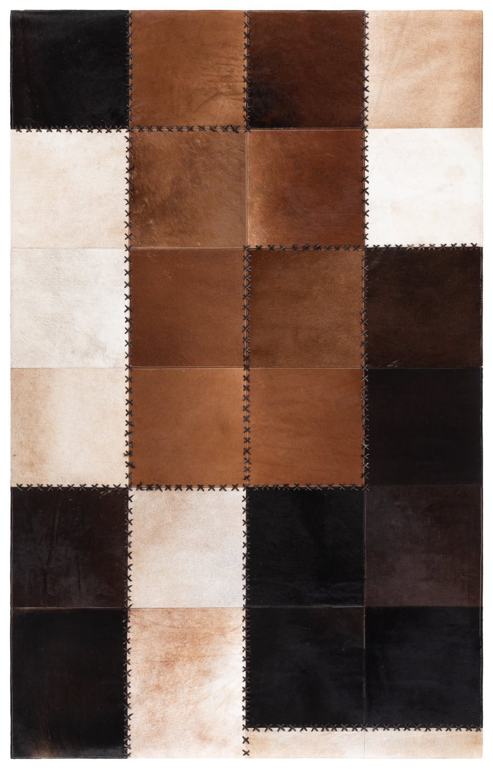 Safavieh Studio Hand-Woven Leather Rug 824T – Rustic Geometric Brown Beige For Living Rooms & Entryways 5'-0" x 8'-0" STL824T-5