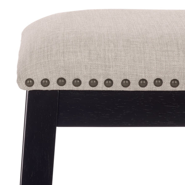 Aero Counter Stool Set Of 2 With Upholstered Seat, Nailhead Trim & Rubberwood Frame For Stylish Comfort