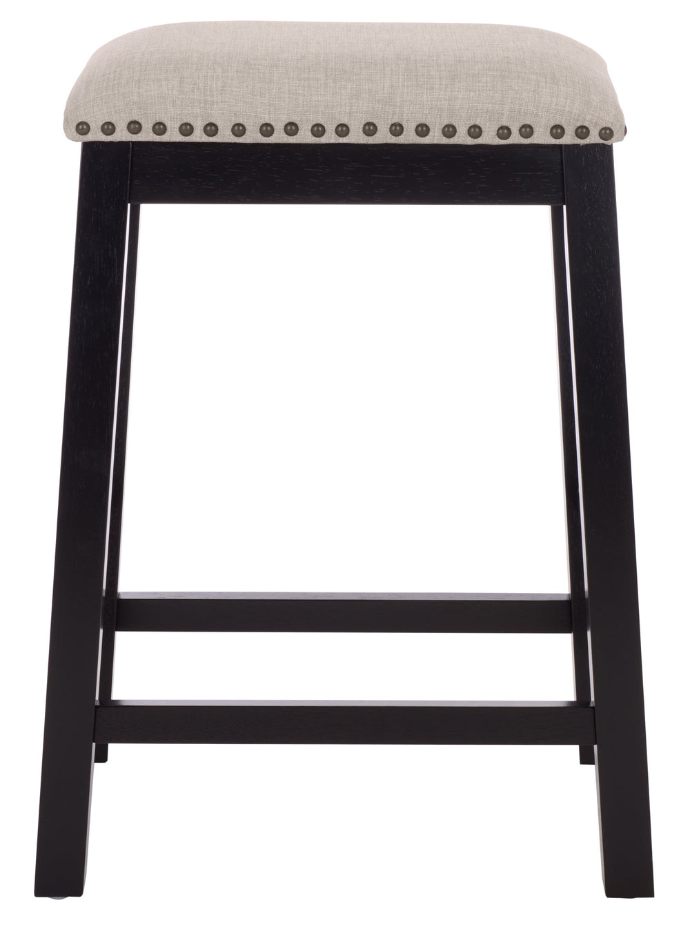 Aero Counter Stool Set Of 2 With Upholstered Seat, Nailhead Trim & Rubberwood Frame For Stylish Comfort