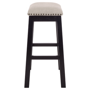 Aero Counter Stool Set Of 2 With Upholstered Seat, Nailhead Trim & Rubberwood Frame For Stylish Comfort