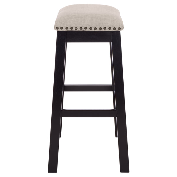 Aero Counter Stool Set Of 2 With Upholstered Seat, Nailhead Trim & Rubberwood Frame For Stylish Comfort