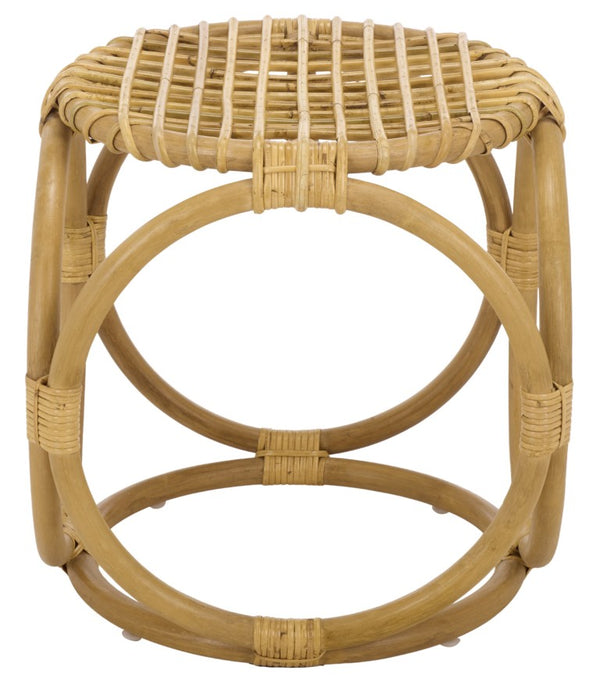Safavieh Miroslava Woven Rattan Cube Stool Organic Bohemian Accent for Living Spaces STL9900A