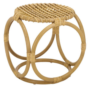 Safavieh Miroslava Woven Rattan Cube Stool Organic Bohemian Accent for Living Spaces STL9900A