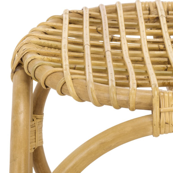 Safavieh Miroslava Woven Rattan Cube Stool Organic Bohemian Accent for Living Spaces STL9900A