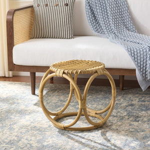 Safavieh Miroslava Woven Rattan Cube Stool Organic Bohemian Accent for Living Spaces STL9900A
