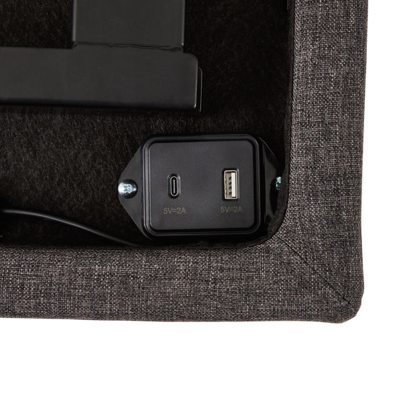 Malouf M455 Adjustable Bed Base - Experience Ultimate Sleep Comfort With Massage & Smart Controls Today! Charcoal Charcoal Stmam455kkab