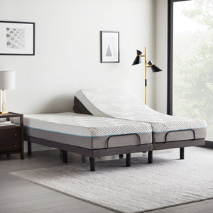 Malouf M555 Adjustable Bed Base With Massage, Bluetooth Control, And Five Comfort Positions For Relaxation Charcoal Charcoal Stmam555scab