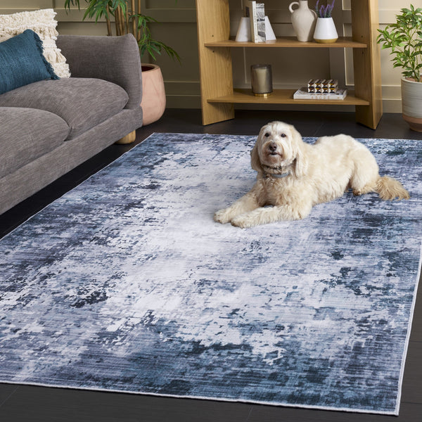 Safavieh Santa Modern Abstract Area Rug In Calming Green And Grey, Power-Loomed Polyester For Durability And Comfort 2'-6" x 8'-0" STM804Y-28