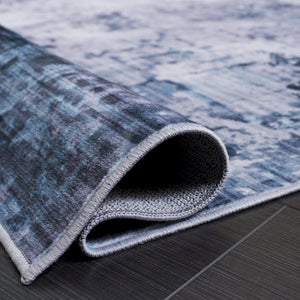Safavieh Santa Modern Abstract Area Rug In Calming Green And Grey, Power-Loomed Polyester For Durability And Comfort 2'-6" x 8'-0" STM804Y-28