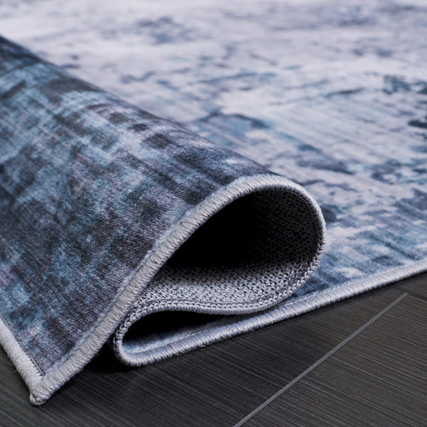 Safavieh Santa Modern Abstract Area Rug In Calming Green And Grey, Power-Loomed Polyester For Durability And Comfort 2'-6" x 8'-0" STM804Y-28
