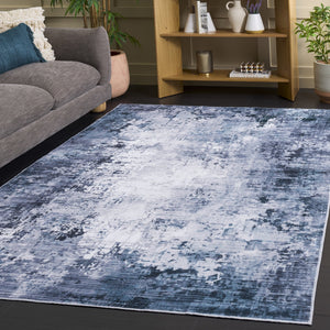 Safavieh Santa Modern Abstract Area Rug In Calming Green And Grey, Power-Loomed Polyester For Durability And Comfort 2'-6" x 8'-0" STM804Y-28