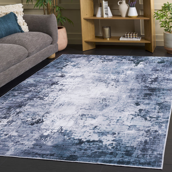 Safavieh Santa Modern Abstract Area Rug In Calming Green And Grey, Power-Loomed Polyester For Durability And Comfort 2'-6" x 8'-0" STM804Y-28