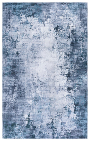 Safavieh Santa Modern Abstract Area Rug In Calming Green And Grey, Power-Loomed Polyester For Durability And Comfort 2'-6" x 8'-0" STM804Y-28