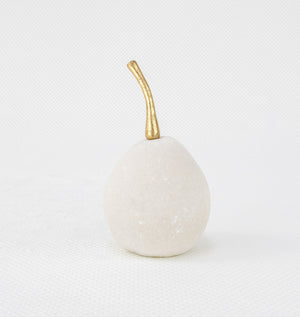 Zeugma Stone Look Pear - Elegant Marble Finish Resin Home Decor Accent, 3.5" Width, Perfect For Any Space!   Cf1239410