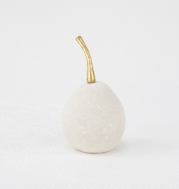 Zeugma Stone Look Pear - Elegant Marble Finish Resin Home Decor Accent, 3.5" Width, Perfect For Any Space!   Cf1239410