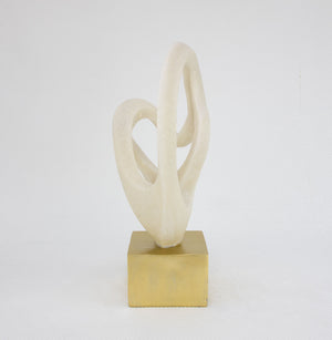Zeugma Stone Sculpture With Elegant White Stone Finish And Gold Base - Perfect Decorative Accent Piece!   Cf1240080-x602