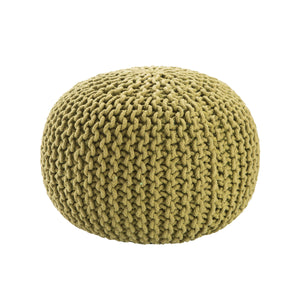 Jaipur Living Jaipur Living Spectrum Chunky Knit Cotton Round Pouf Handcrafted Accent for Rooms Green - A POF100172