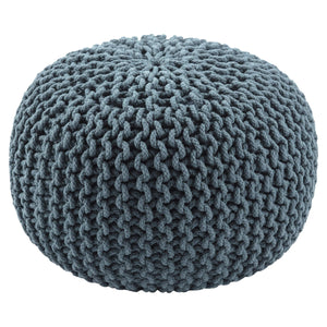 Jaipur Living Jaipur Living Spectrum Chunky Knit Cotton Round Pouf Handcrafted Accent for Rooms Navy POF100178