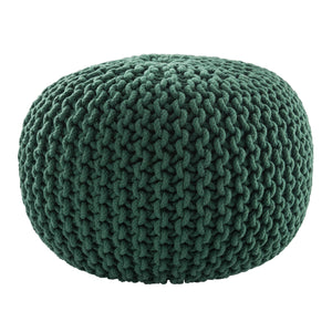 Jaipur Living Jaipur Living Spectrum Chunky Knit Cotton Round Pouf Handcrafted Accent for Rooms Green - B POF100449