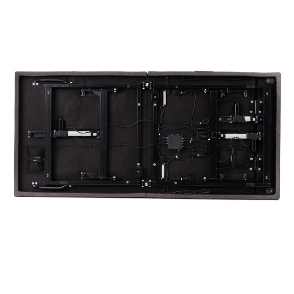 Malouf S655 Adjustable Base: Premium Features With Massage Motors, Smart Controls, And Snore Detection Tech Charcoal Charcoal Stmas655scab