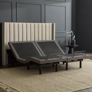 Malouf S655 Adjustable Base: Premium Features With Massage Motors, Smart Controls, And Snore Detection Tech Charcoal Charcoal Stmas655scab