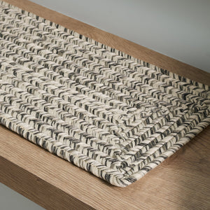 Safavieh Braided Hand‑Woven Stair Tread 8"X28" Grey Ivory Low‑Pile Slip‑Resistant Runner For Hallway Safety STT201F-SET13